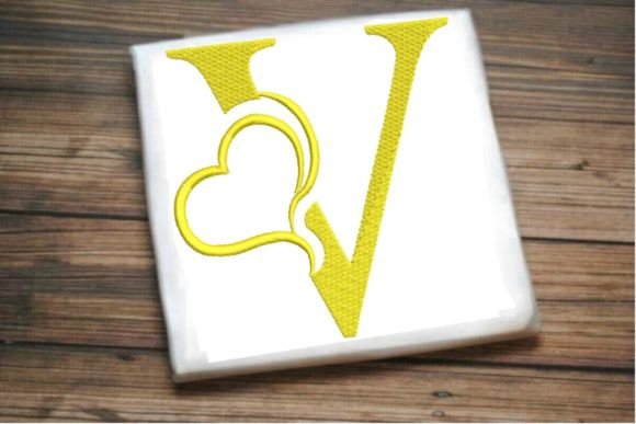 Beautiful V Letter Heart Alphabet