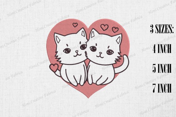 Cute Cat Couple: A Charming Embroidery Design for Meaningful Gifts