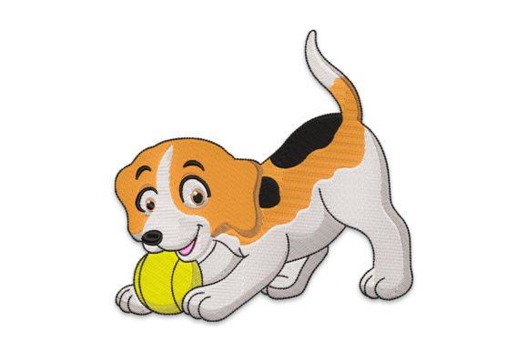 Dog Playing Ball: A Whimsical Embroidery Design Worth Your Time