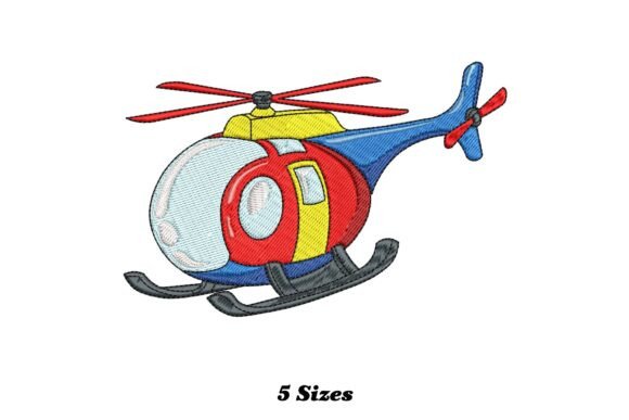 Funny Helicopter Toy Embroidery Design