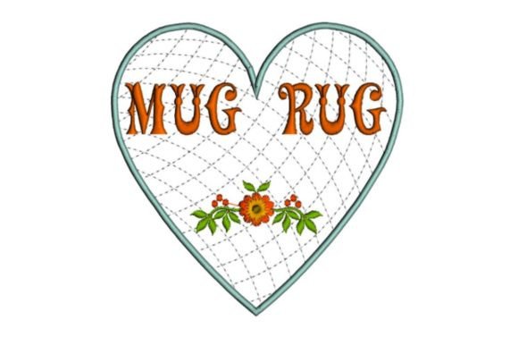 Heart Floral Mug Rug