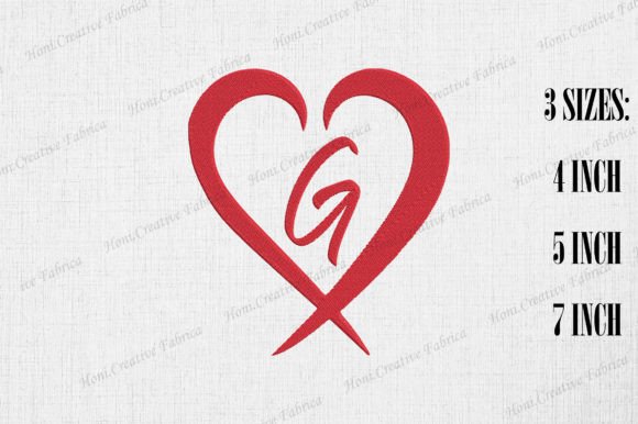 Letter G with Heart Valentine’s Day