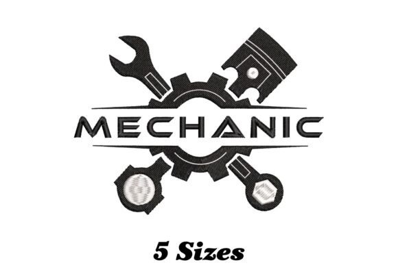 Mechanic: A Playful Yet Professional Embroidery Design for Small Business Branding