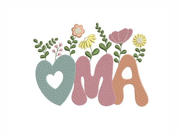 Oma: A Charming Embroidery Design for Meaningful Personalized Gifts