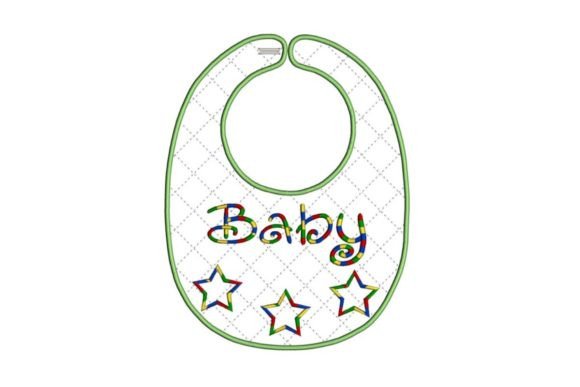 Rainbow Stars Applique Baby Bib