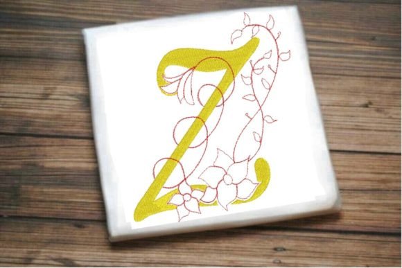 Z Letter Vine Monogram Flower